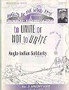 Dr. Beatrix D'souza - to unite or not to unite, Rex D'Costa - Anglo-Indian Solidarity and more